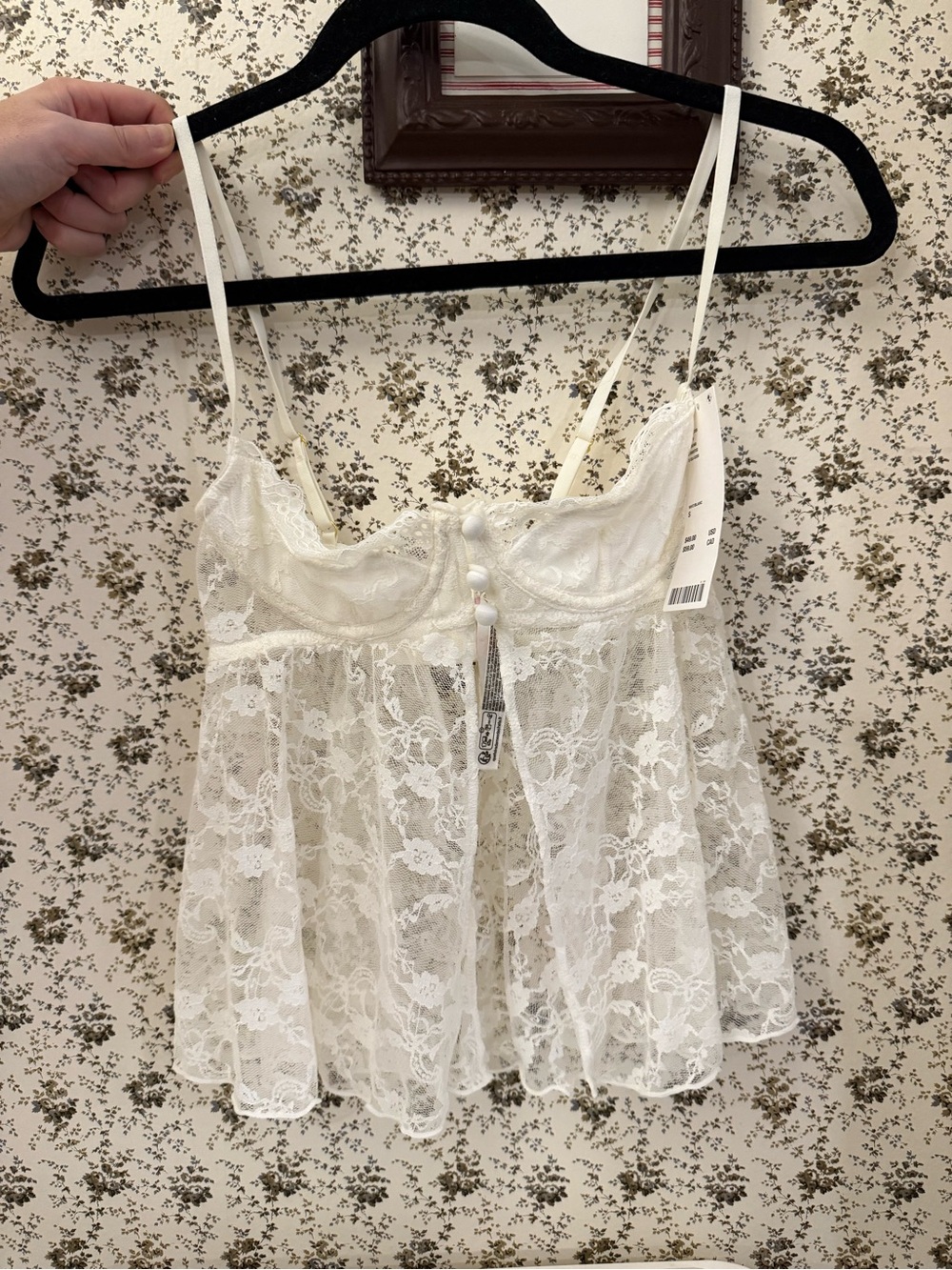 Urban Outfitters Ivory Lace Babydoll Cami
